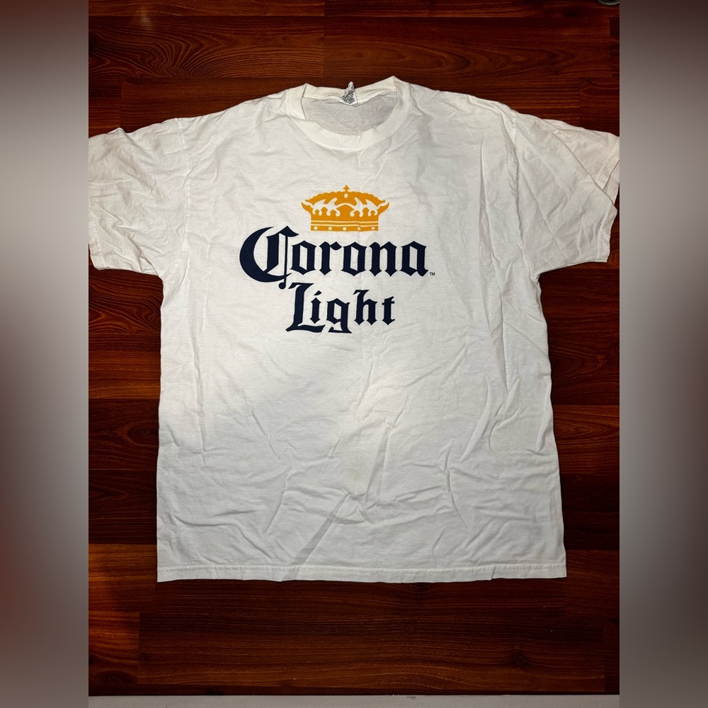 Unisex White Corona Light Short Sleeve Shirt